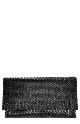 Nina Crystal Beaded Clutch in Black