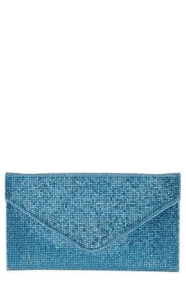 Nina Crystal Envelope Clutch in Cielo