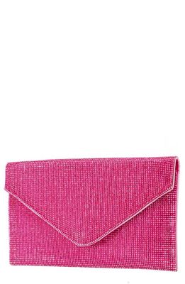 Nina Crystal Envelope Clutch in Ultra Pink