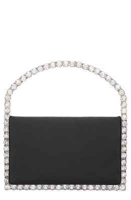 Nina Crystal Frame Top Handle Bag in Black