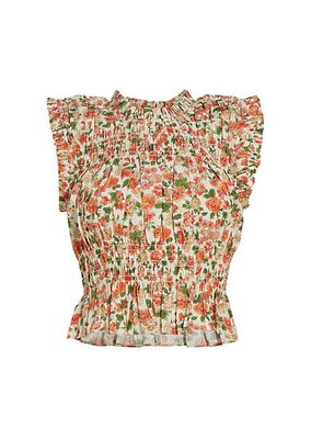 Nina Floral Smocked Top