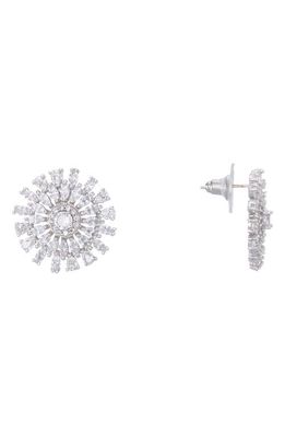 Nina Geo Flower Stud Earrings in Crystal