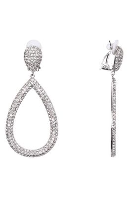 Nina Pavé Swarovski Crystal Clip-On Earrings in White/Silver