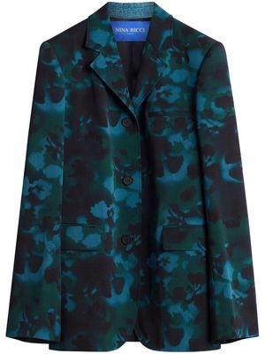 Nina Ricci abstract floral-print blazer - Black
