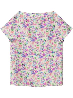 Nina Ricci abstract floral-print silk T-shirt - Multicolour