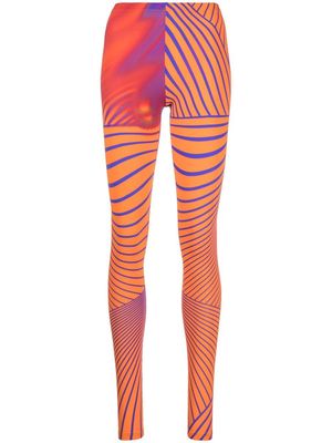 Nina Ricci abstract-print high-waist leggings - Orange