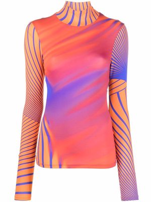 Nina Ricci abstract-print jersey T-shirt - Orange