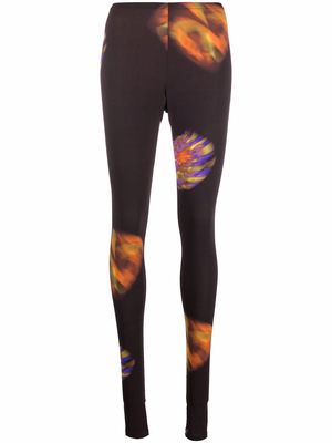 Nina Ricci abstract-print leggings - Brown
