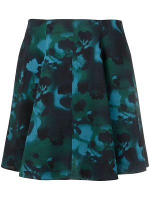 Nina Ricci abstract-print pleated mini skirt - Black