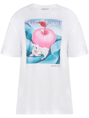 Nina Ricci apple-print cotton T-shirt - White
