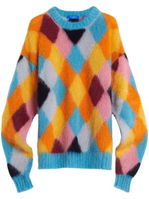 Nina Ricci argyle check crew neck jumper - Multicolour