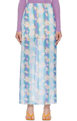 Nina Ricci Blue Polyester Maxi Skirt