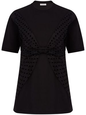 Nina Ricci bow-detail cotton T-shirt - Black