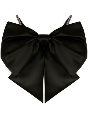 Nina Ricci bow-detail crystal-embellished crop top - Black