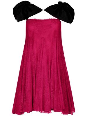 Nina Ricci bow-detail lace minidress - Pink