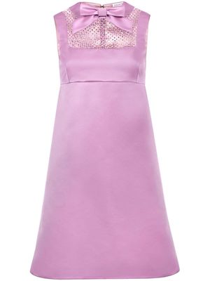 Nina Ricci bow-detail satin-finish minidress - Pink