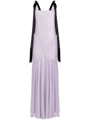 Nina Ricci bow satin maxi dress - Purple