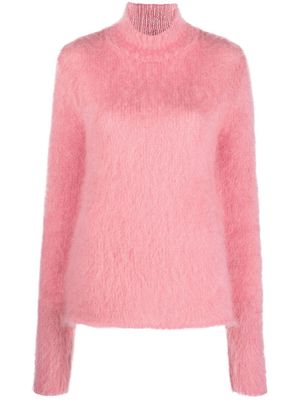 Nina Ricci brushed high-neck jumper - Pink