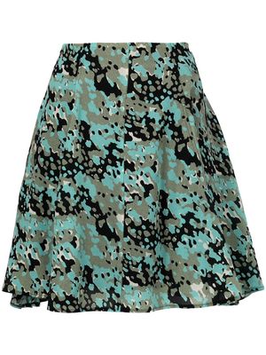 Nina Ricci camouflage-print pleated mini skirt - Green