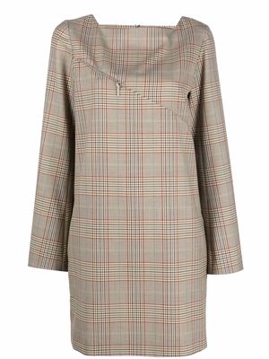 Nina Ricci checked stretch-wool dress - Neutrals