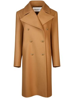 Nina Ricci double-breasted long coat - Brown