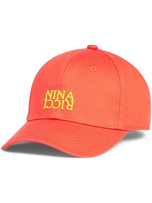 Nina Ricci embroidered-logo cotton cap - Orange