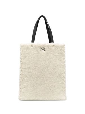 Nina Ricci faux-shearling tote bag - Neutrals