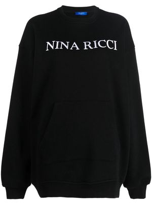 Nina Ricci flocked logo sweatshirt - Black