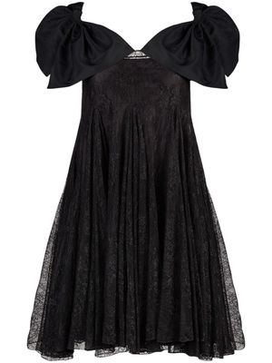 Nina Ricci floral-lace bow-detail minidress - Black