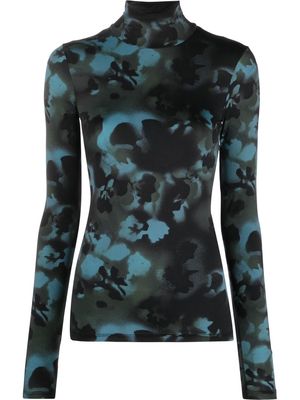 Nina Ricci floral print high neck jersey - Black