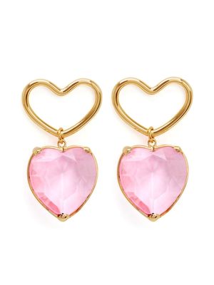 Nina Ricci heart-pendant drop earrings - Gold