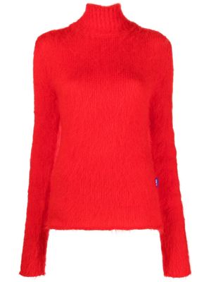 Nina Ricci high neck brushed-effect jumper - Red