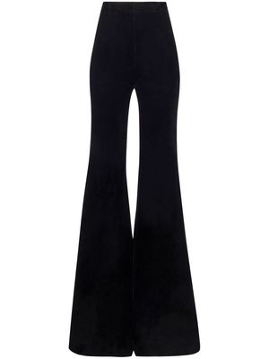Nina Ricci high-waisted flared velvet trousers - Black