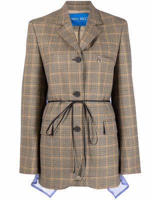 Nina Ricci houndstooth check wool jacket - Neutrals