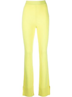 Nina Ricci intarsia cashmere knitted trousers - Yellow