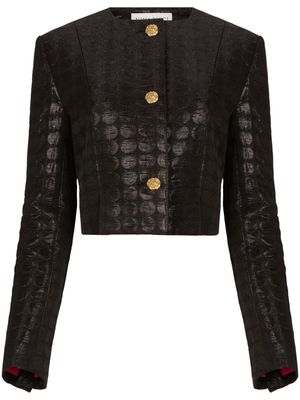 Nina Ricci jacquard button-down cropped jacket - Black