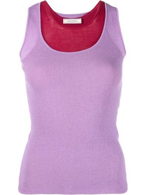 Nina Ricci layered ribbed-knit vest - Purple