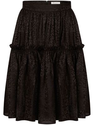 Nina Ricci leopard-print babydoll midi skirt - Black