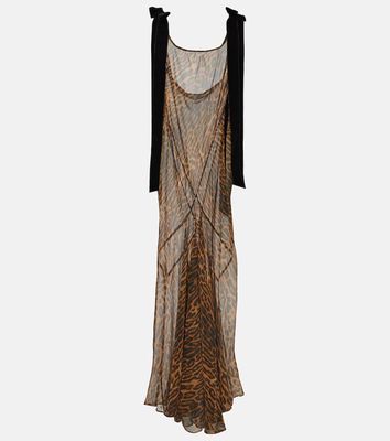Nina Ricci Leopard-print silk muslin gown
