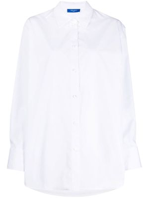 Nina Ricci logo-embroidered ruched shirt - White