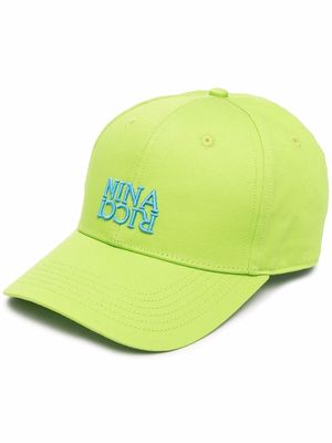 Nina Ricci logo-embroidered twill cotton cap - Green