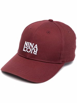 Nina Ricci logo-embroidered twill cotton cap - Purple