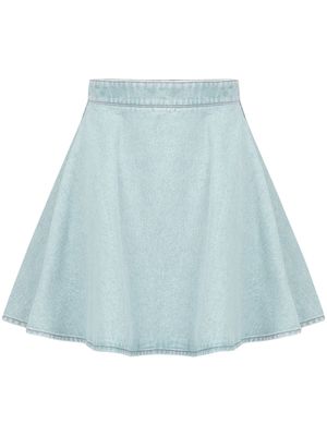Nina Ricci logo-print cotton denim skirt - Blue