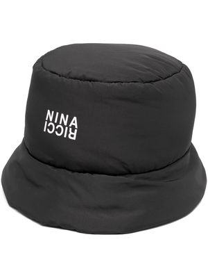 Nina Ricci logo-print detail bucket hat - Black