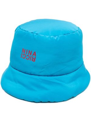 Nina Ricci logo-print detail bucket hat - Blue