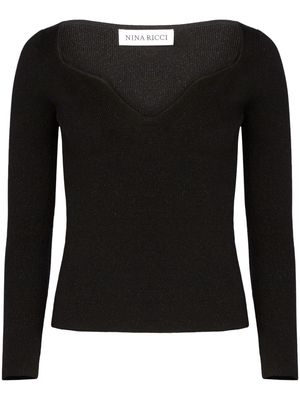 Nina Ricci lurex-detail ribbed-knit top - Black