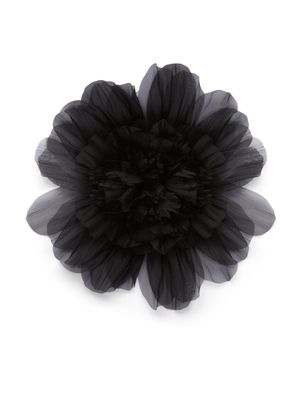 Nina Ricci maxi Flower silk brooch - Black