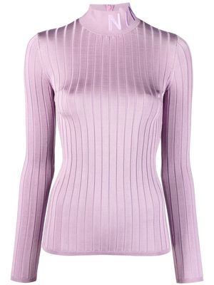 Nina Ricci Milano logo-embroidered jumper - Purple