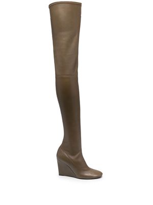 Nina Ricci over-the-knee wedge-heeled boots - Green