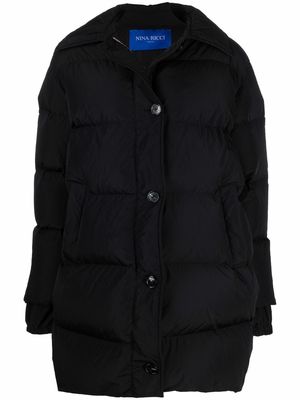 Nina Ricci padded mid-length puffer jacket - Black